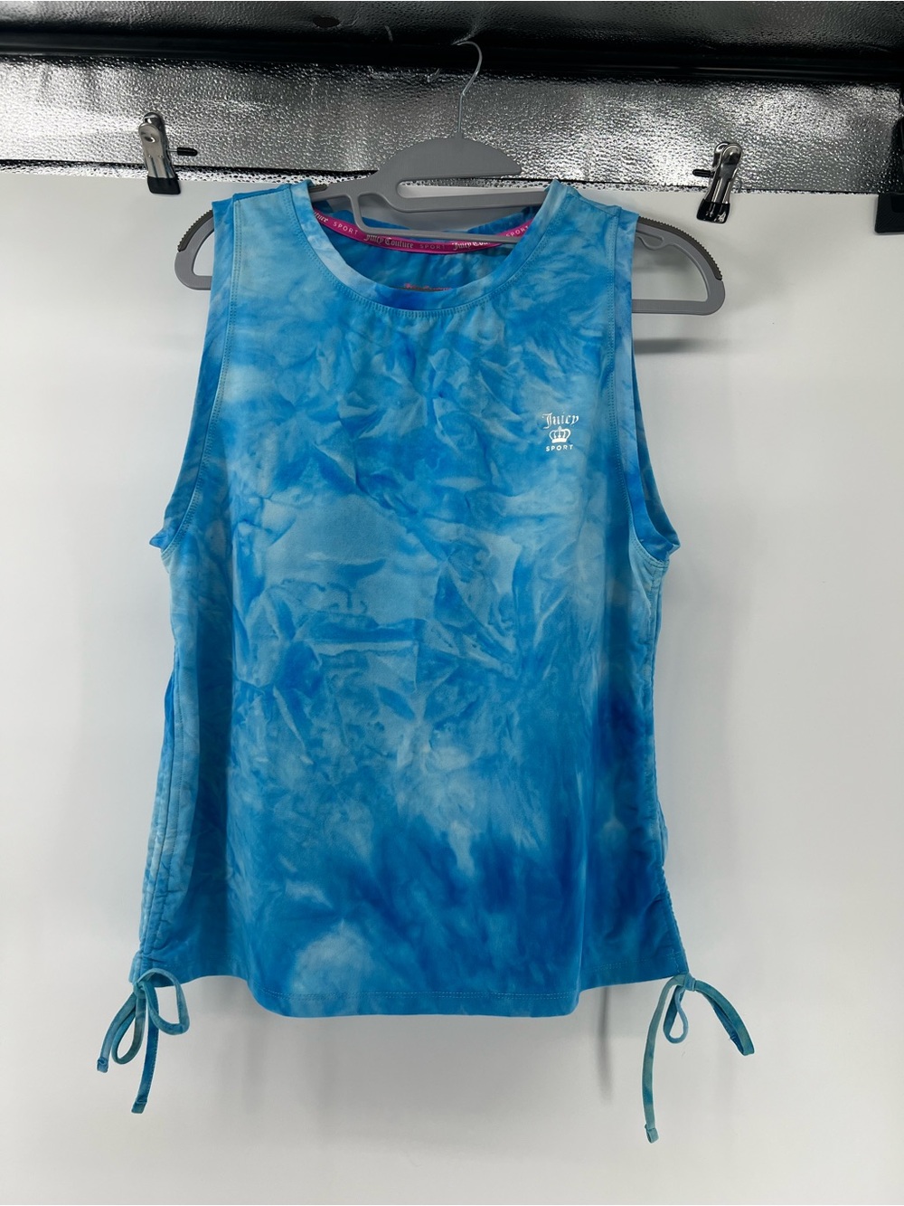 Juicy Couture Sport Blue Tie-Dye Side-Tie Tank, M